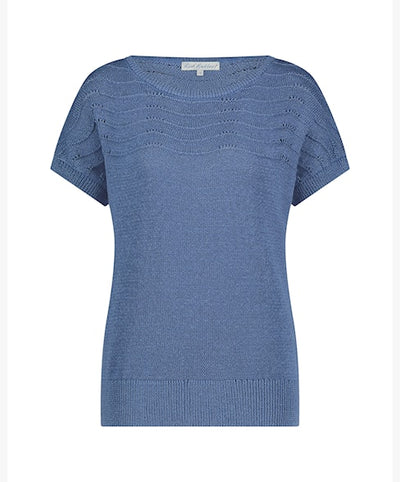 Red Button Jerry Top faded blue