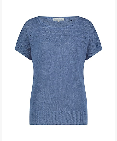 Red Button Jerry Top faded blue