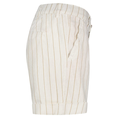 Red Button Cleo Short Cotton Linen Stripe dark sand