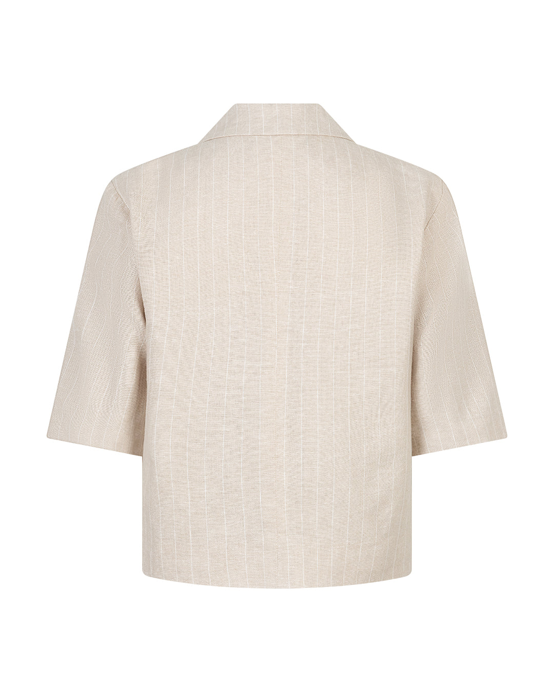 Red Button Blazer Linen/Visco Pinstripe pebble