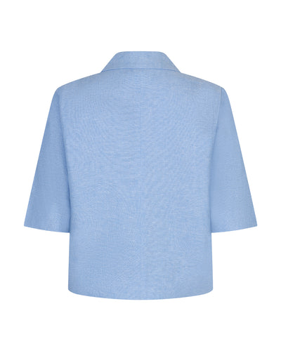 Red Button Blazer Linen/Visco Melange lightblue
