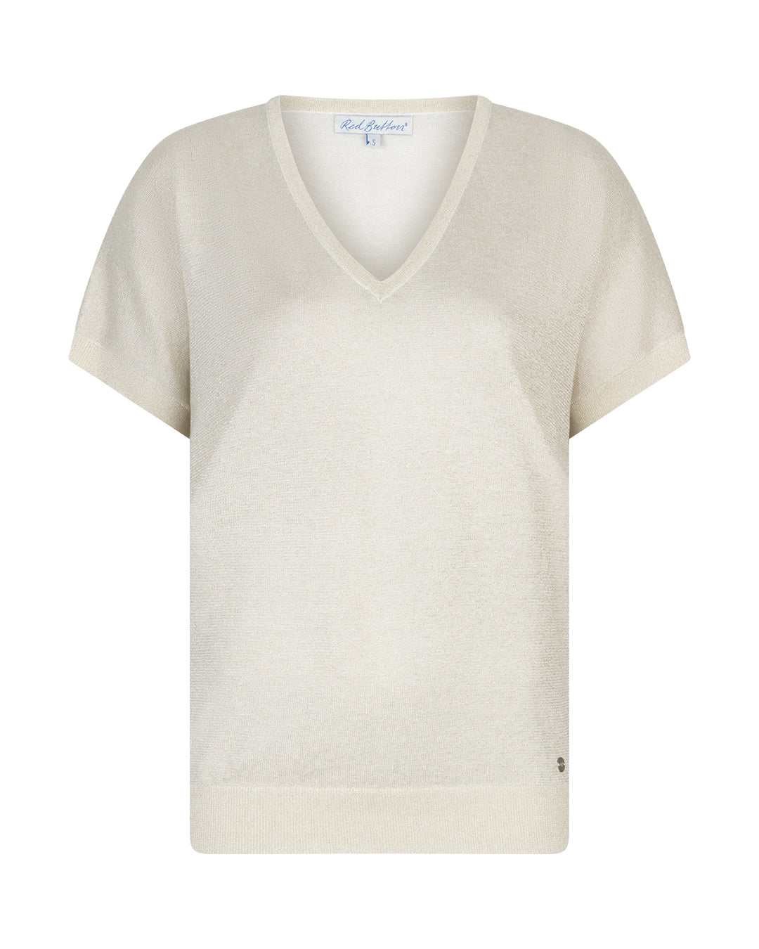 Red Button Jerry Sparkle Top pearl