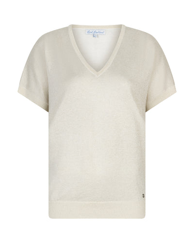 Red Button Jerry Sparkle Top pearl