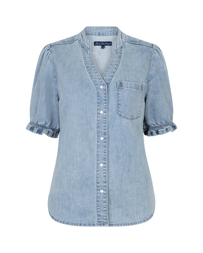 Red Button Victoria Blouse Denim whitebleach