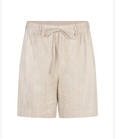 Red Button Cami Short Linen/Visco Pinstripe pebble