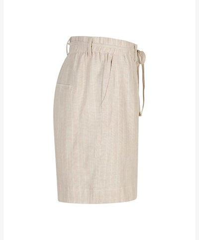 Red Button Cami Short Linen/Visco Pinstripe pebble
