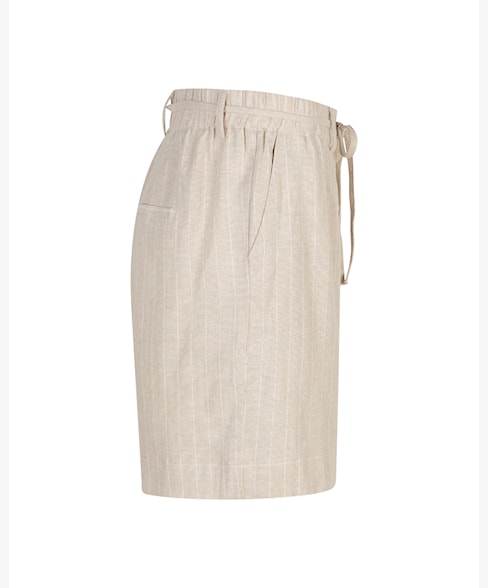 Red Button Cami Short Linen/Visco Pinstripe pebble