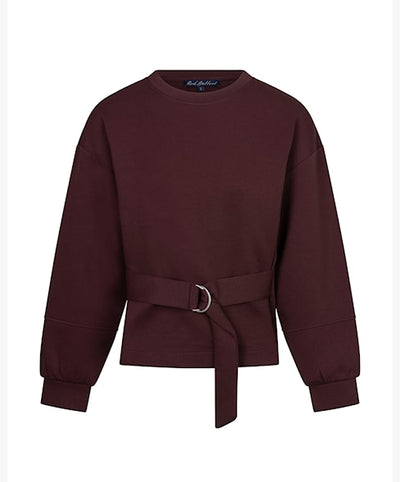 Red Button Shakira Belt Top burgundy