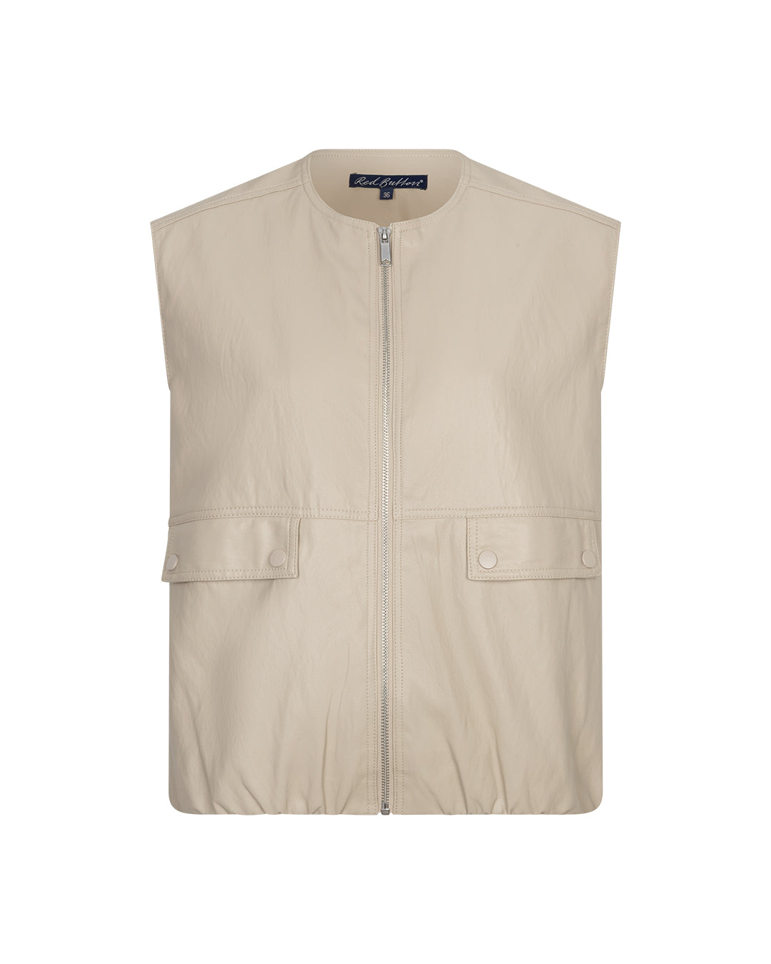 Red Button Ivy Gilet Leer pebble
