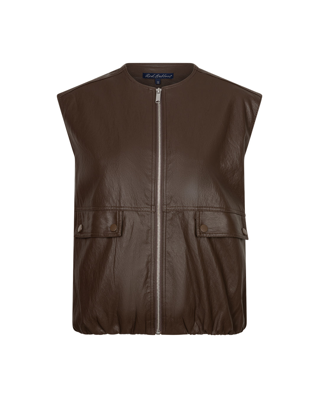 Red Button Ivy Gilet Leer mid brown