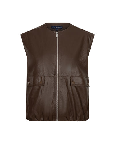 Red Button Ivy Gilet Leer mid brown