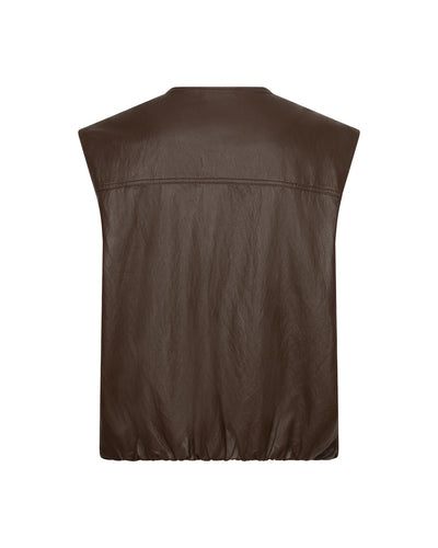 Red Button Ivy Gilet Leer mid brown