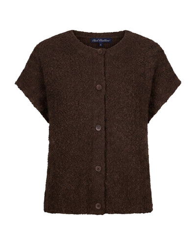Red Button Sleeveless knit boucle Espresso