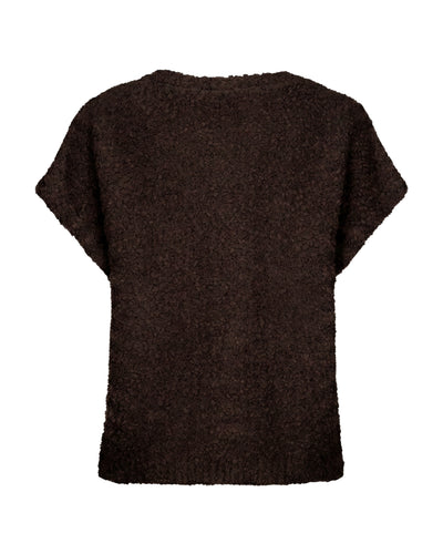 Red Button Sleeveless knit boucle Espresso