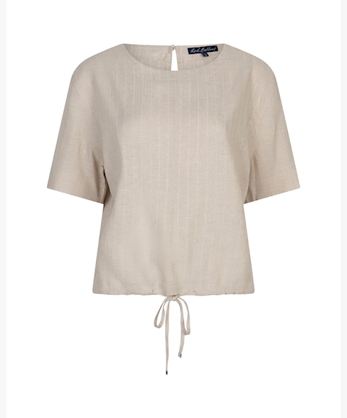 Red Button Skyler Linen/Visc Pinstripe Top pebble