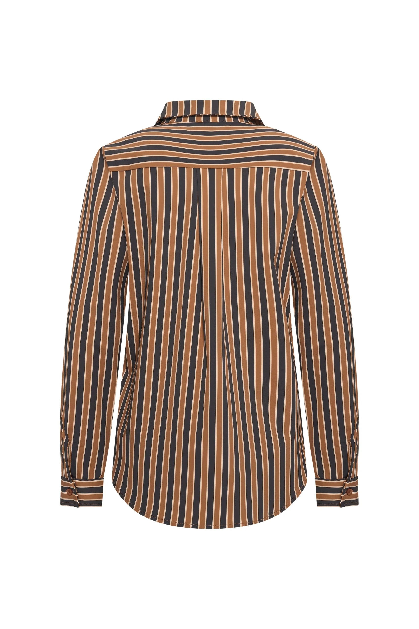 Mi Piace Travelstof Blouse Stripe Print 202711 espresso caramel