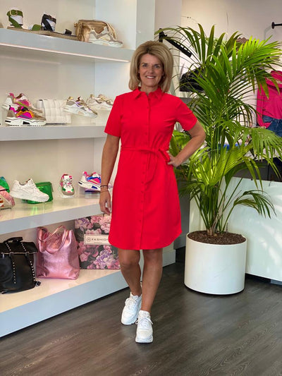 Mi Piace Travelstof Jurk rood 202079