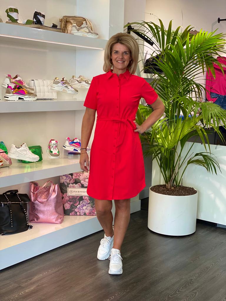 Mi Piace Travelstof Jurk rood 202079