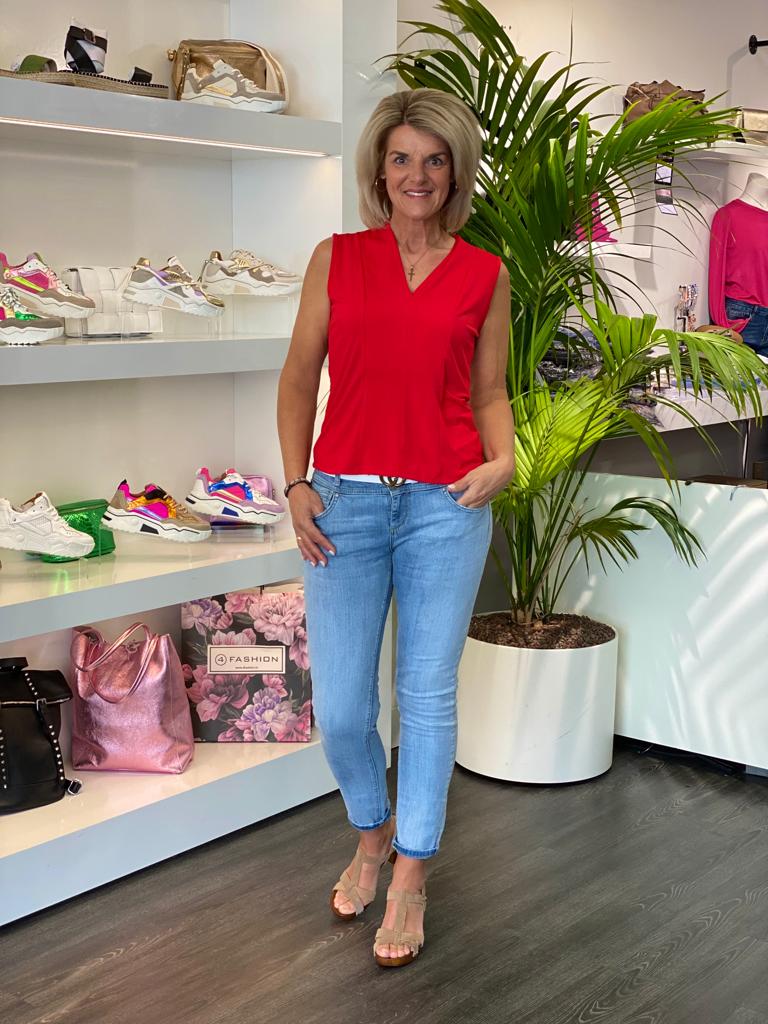 Iz Naiz V-Hals Top red 3680