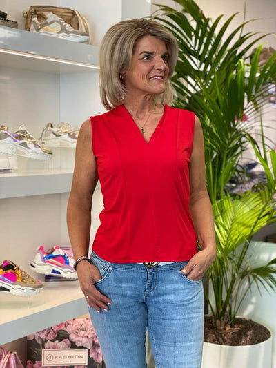 Iz Naiz V-Hals Top red 3680