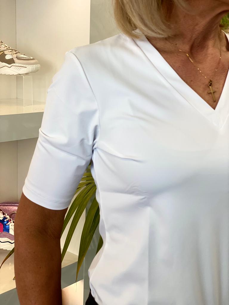 Mi Piace Travelstof Top V-Hals wit 202271