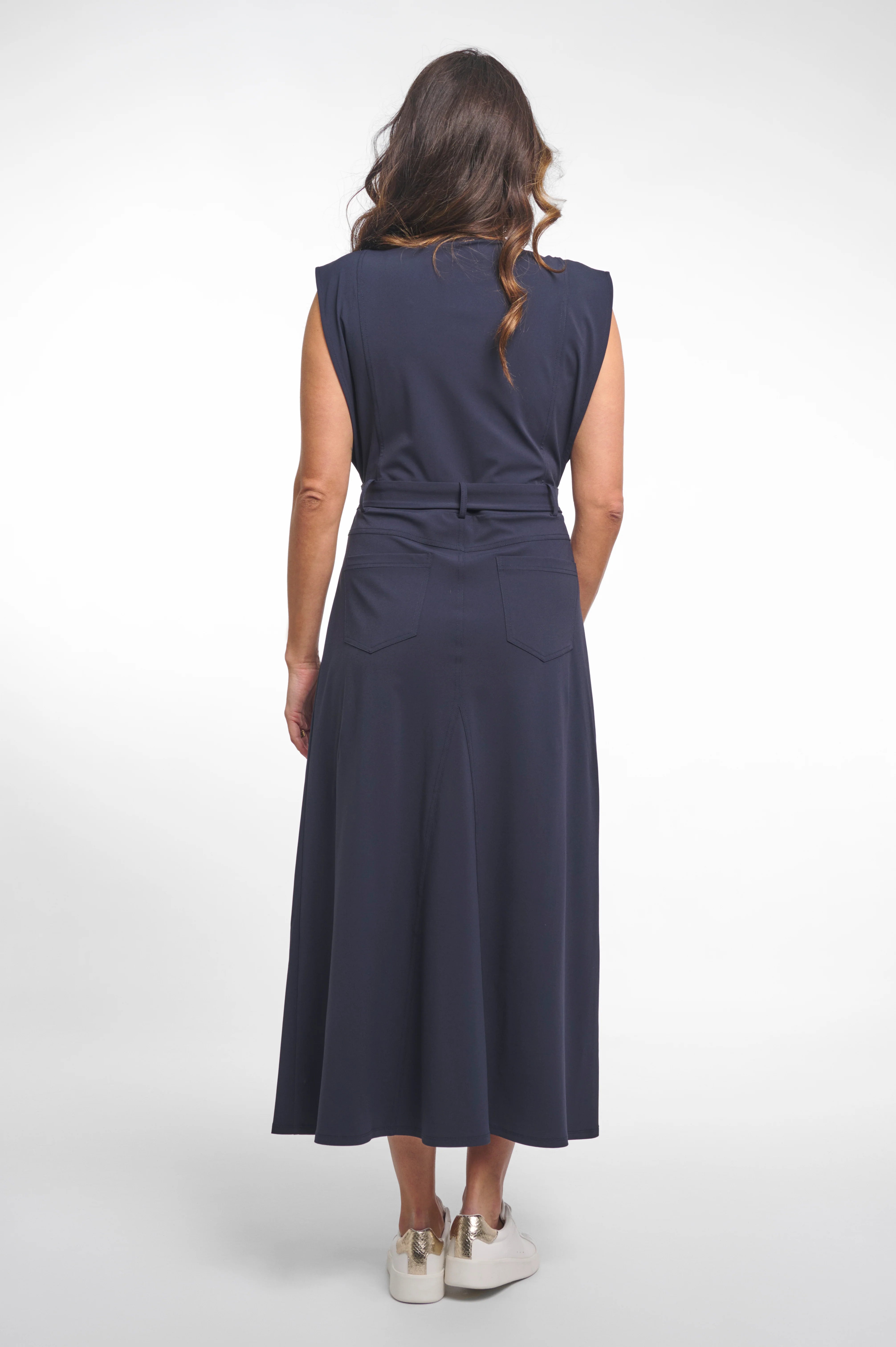 Zoso Esther Travelstof Jurk donkerblauw