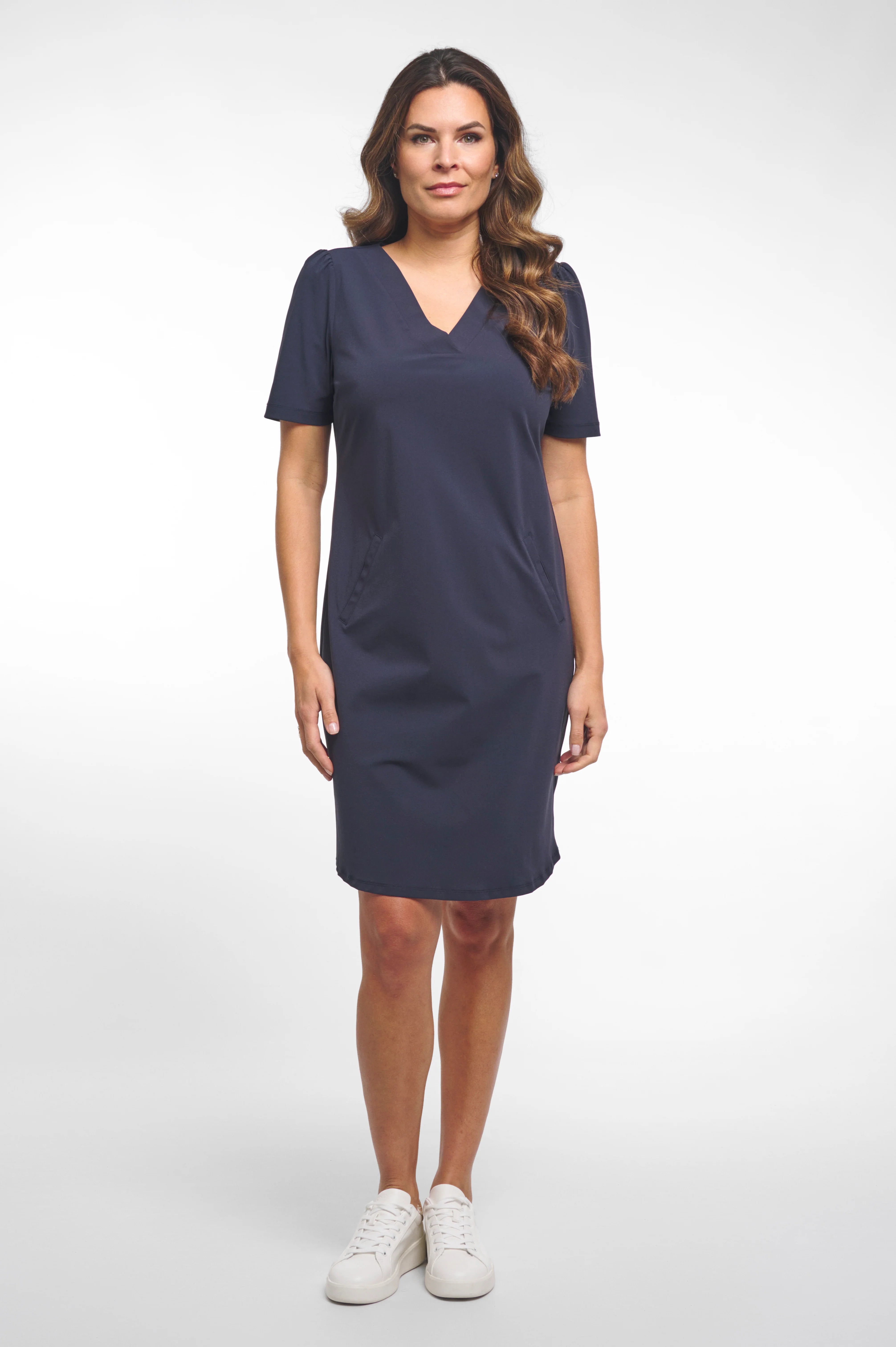 Zoso Juulz Travelstof Jurk donkerblauw navy