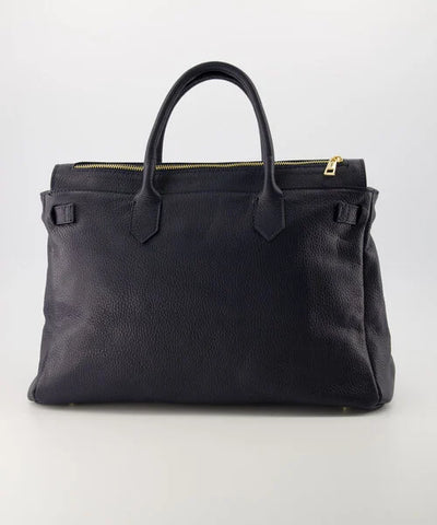 Birdie Large Handtas Leer Donkerblauw T309