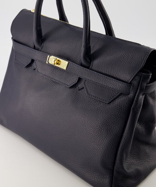 Birdie Large Handtas Leer Donkerblauw T309