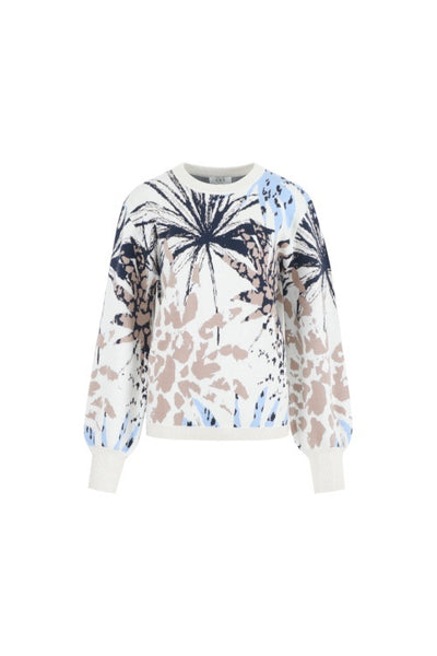 C&S Keira Knit Pullover trui wool white / color mix