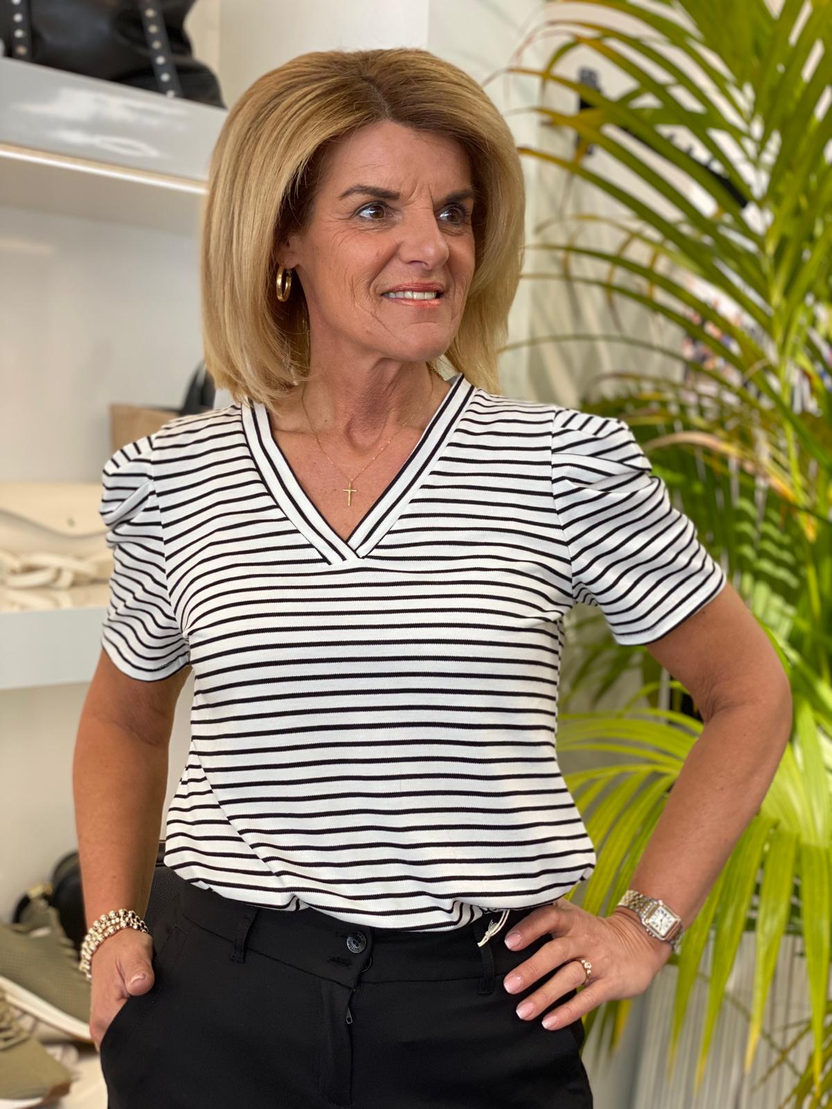 chastar zwart streep stripe top