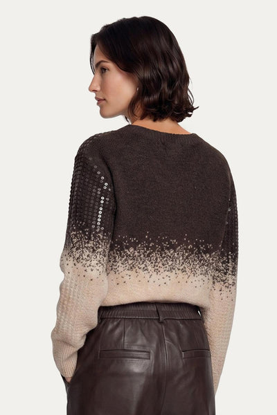 C&S Krissy knit pullover Dark Chocolate/Sand