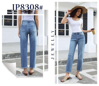 Jewelly Jeans Broek Mom Fit authentic blue JP8308