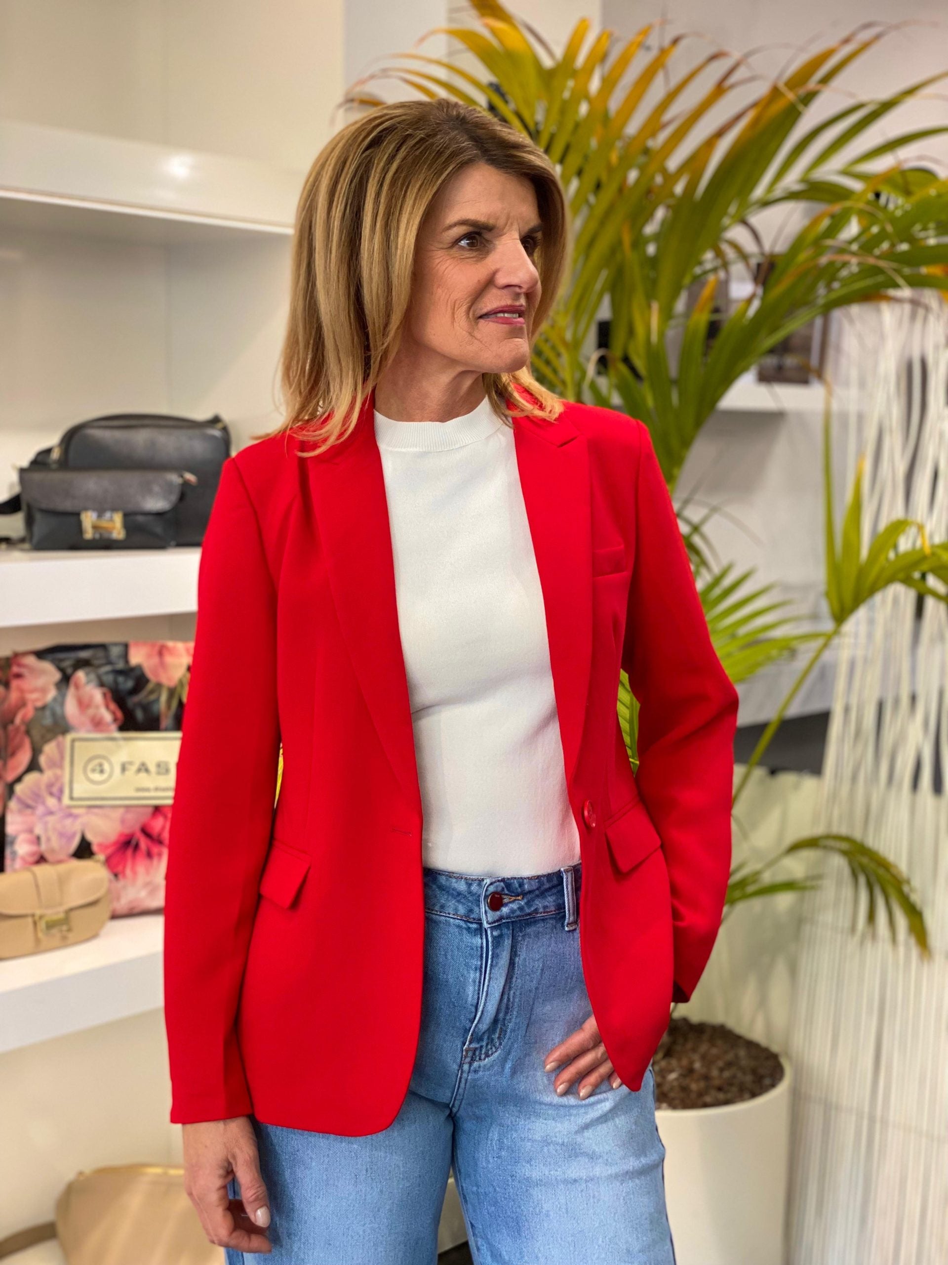 Fashion Halflange Blazer red 0399 rood