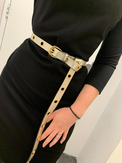 Riem ring goud echt leer meerdere kleuren