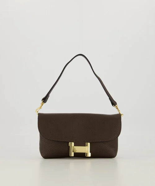 Hilary Clutch Tas Classic Grain Dark Brown T224