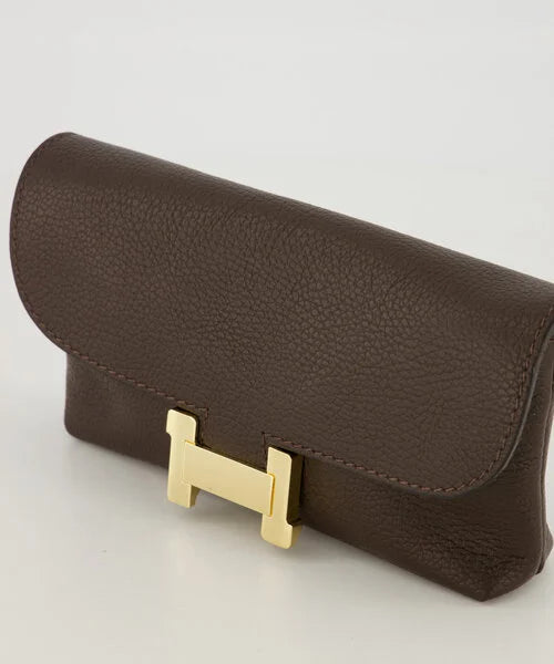 Hilary Clutch Tas Classic Grain Dark Brown T224