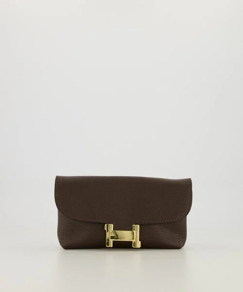 Hilary Clutch Tas Classic Grain Dark Brown T224