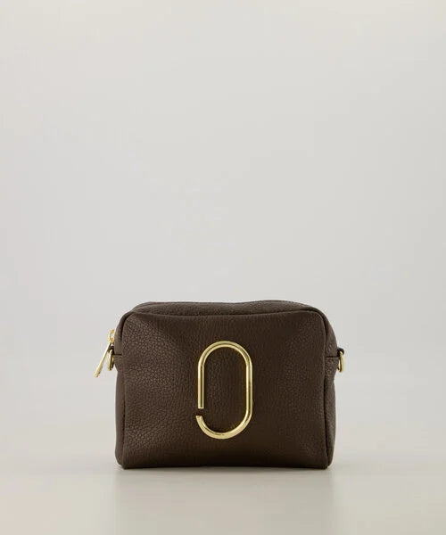 Jacine Crossbody Tas Leer Dark Brown T279
