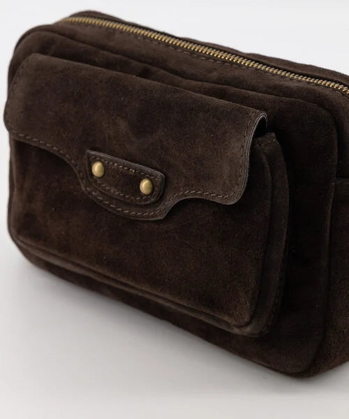 Jessa Crossbodytas Suede Dark Brown T327