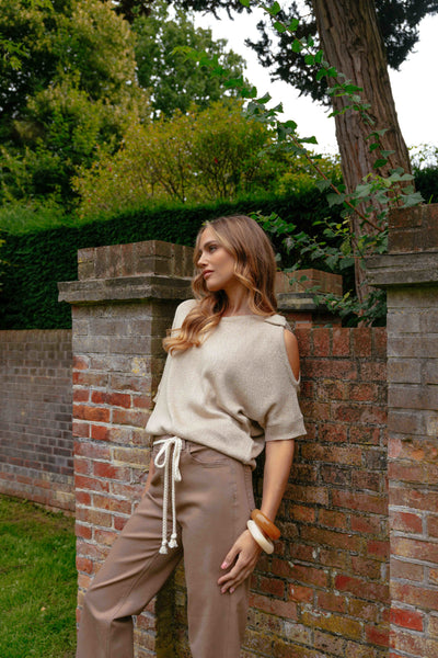 C&S Amber Knit Pullover sand