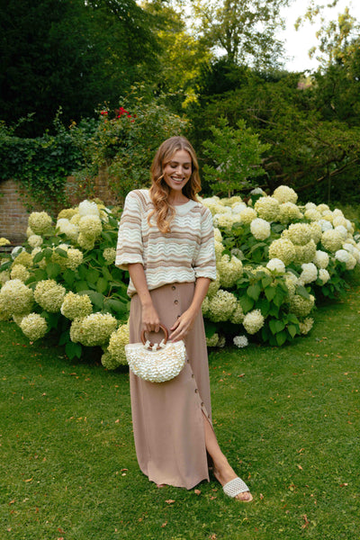 C&S Alida Knit Pullover offwhite / sand