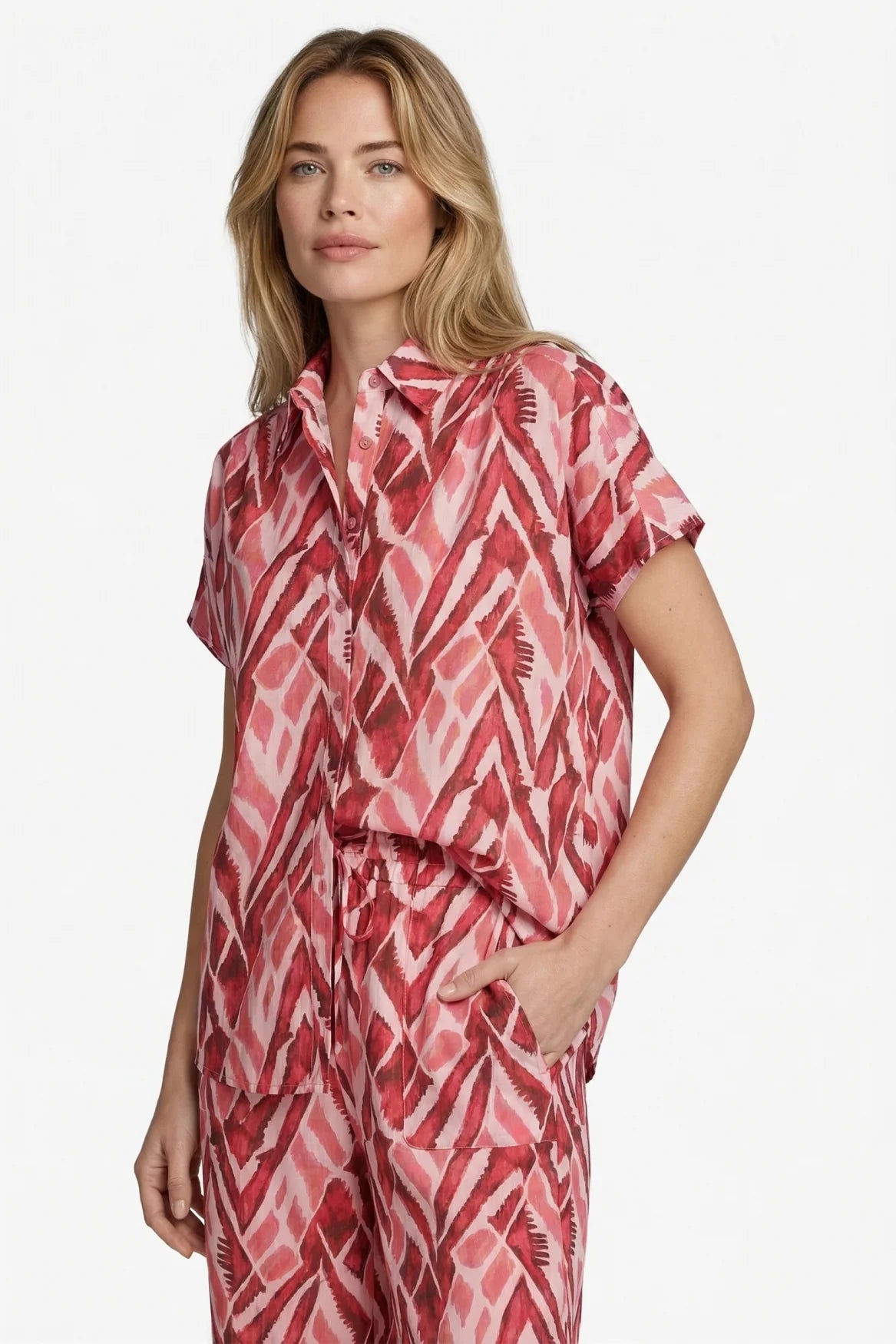 C&S Lene Blouse powder pink / sunkissed coral