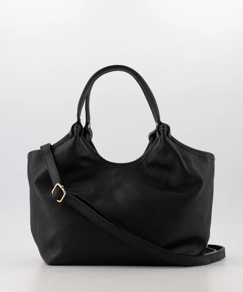 Lou Medium Tas Classic Grain Zwart T314