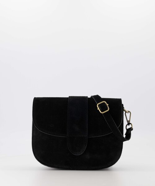 Maan - Suede - Crossbodytassen - zwart