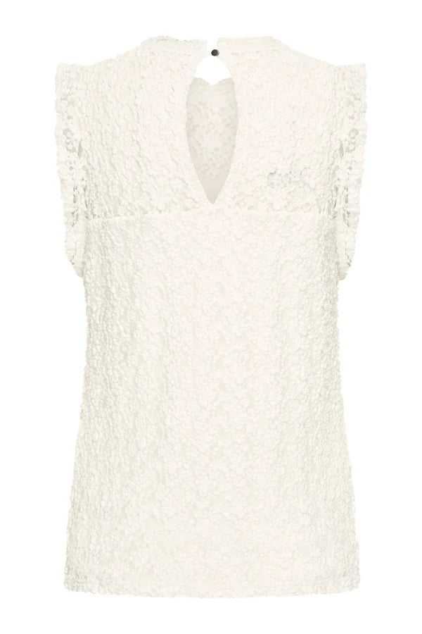 Mi Piace Mouwloze Kanten Top 202693 off white