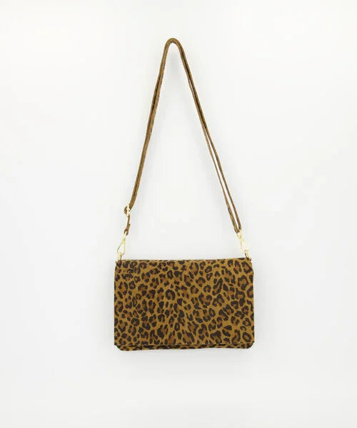 Myra Crossbody Tas Suede Leopard T308