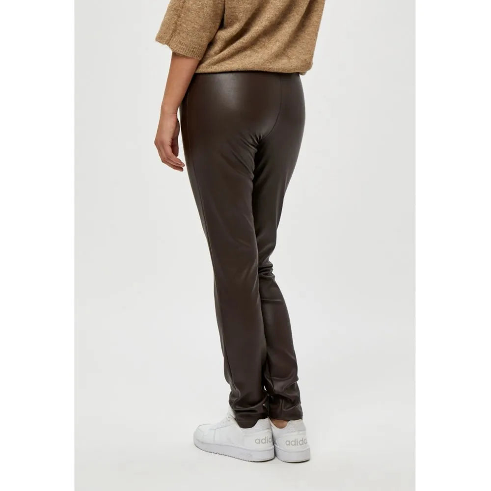 Peppercorn Linette Pu Leggings slate brown