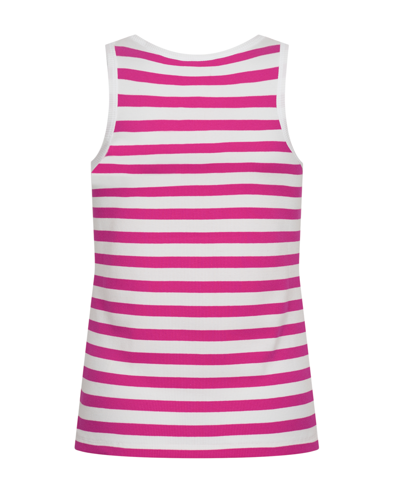 Freequent Effy Top brilliant white w. fuchsia purple