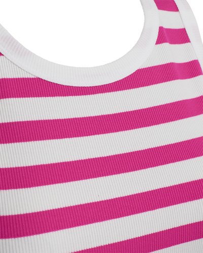 Freequent Effy Top brilliant white w. fuchsia purple